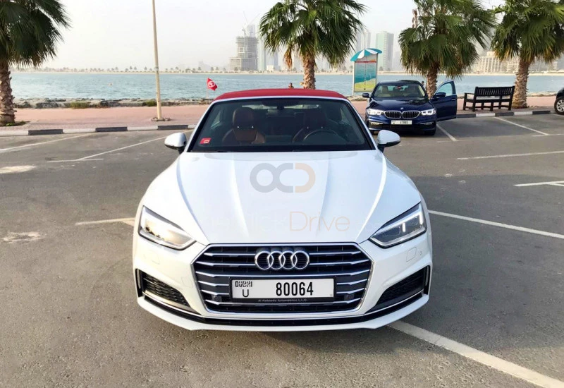 White Audi A5 Convertible 2019 for rent in Dubai 8